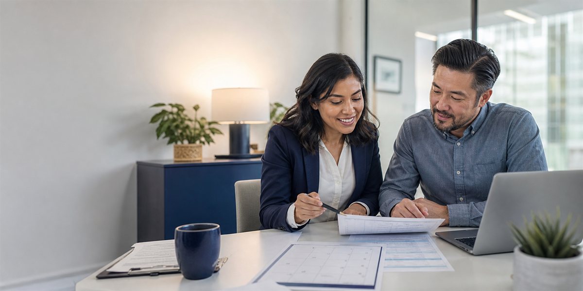 Payroll specialist reviewing employer tax records