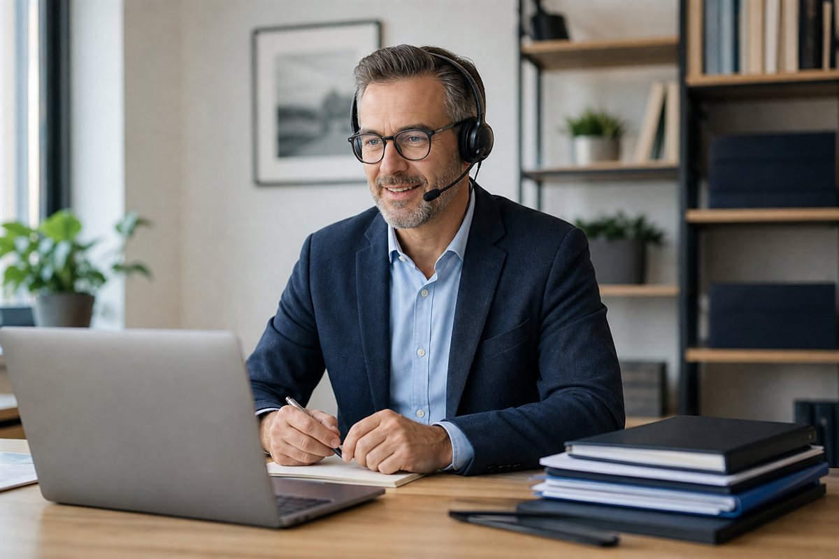 Remote tax advisor assisting a client